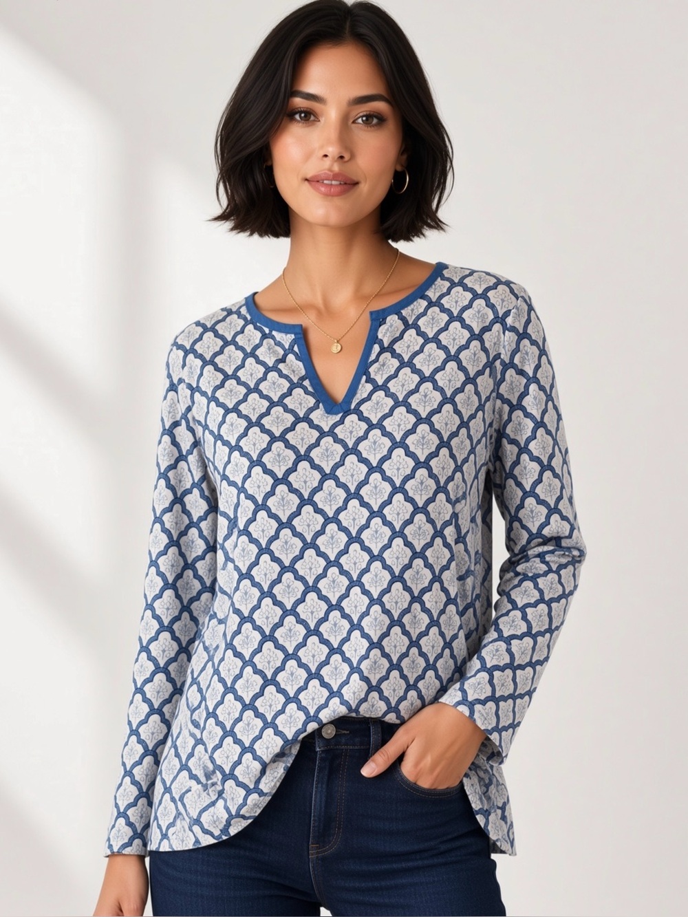 J Jill v-neck long sleeve top